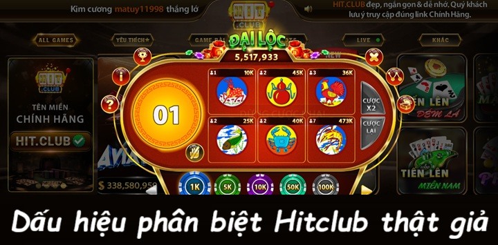 Những dấu hiệu phân biệt Hitclub thật giả