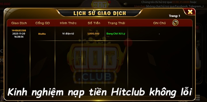 Kinh nghiệm giúp nạp tiền Hitclub không bị lỗi