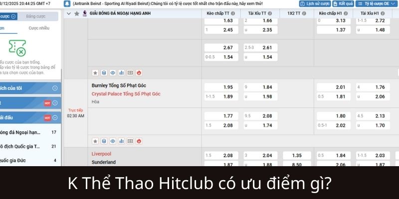 Ưu điểm khi hội viên tham gia sảnh K thể thao Hitclub